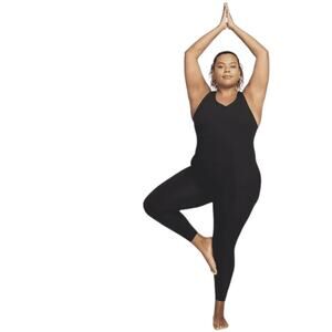 Nike Yoga Luxe Dri-FIT Tight Fit 7/8 Jumpsuit Black Plus 2X NWT Workout Active